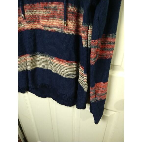 Jones New York Woman L Sweater V Neck Blue Red Striped V Neck Long Sleeve... - Picture 5 of 9